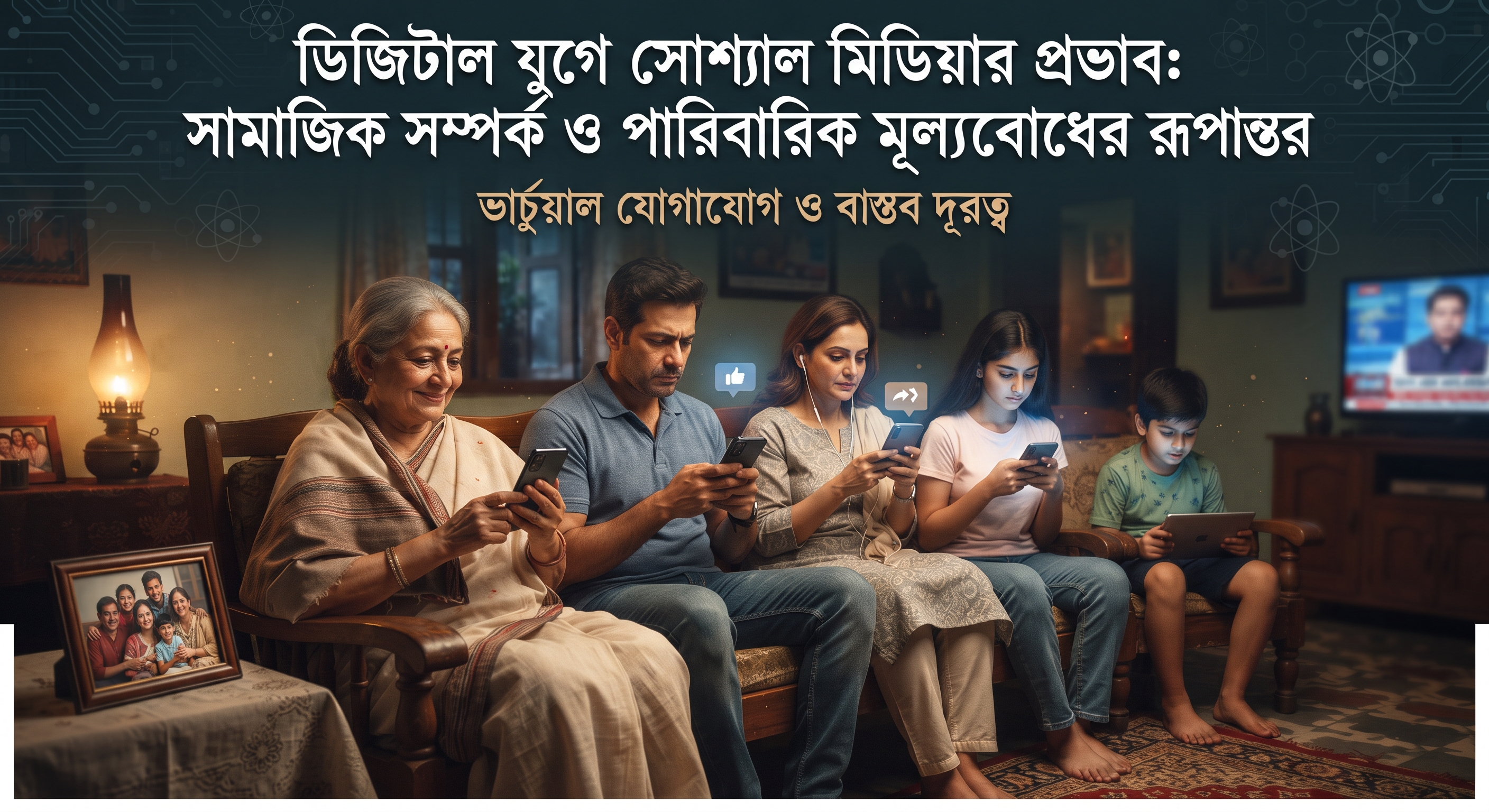 ডিজিটাল যুগে সোশ্যাল মিডিয়ার প্রভাব: সামাজিক সম্পর্ক ও পারিবারিক মূল্যবোধের রূপান্তর