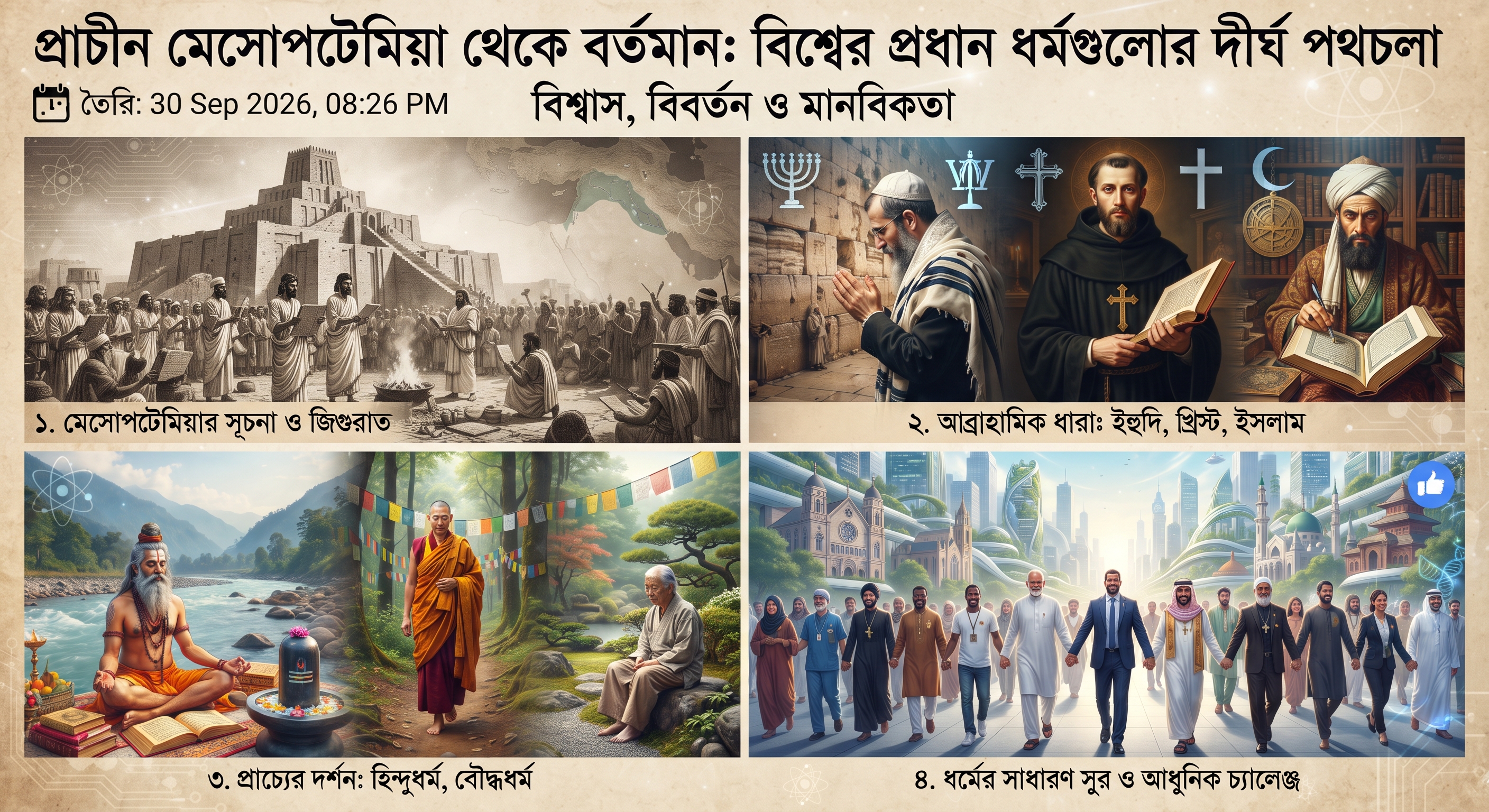 প্রাচীন মেসোপটেমিয়া থেকে বর্তমান: বিশ্বের প্রধান ধর্মগুলো