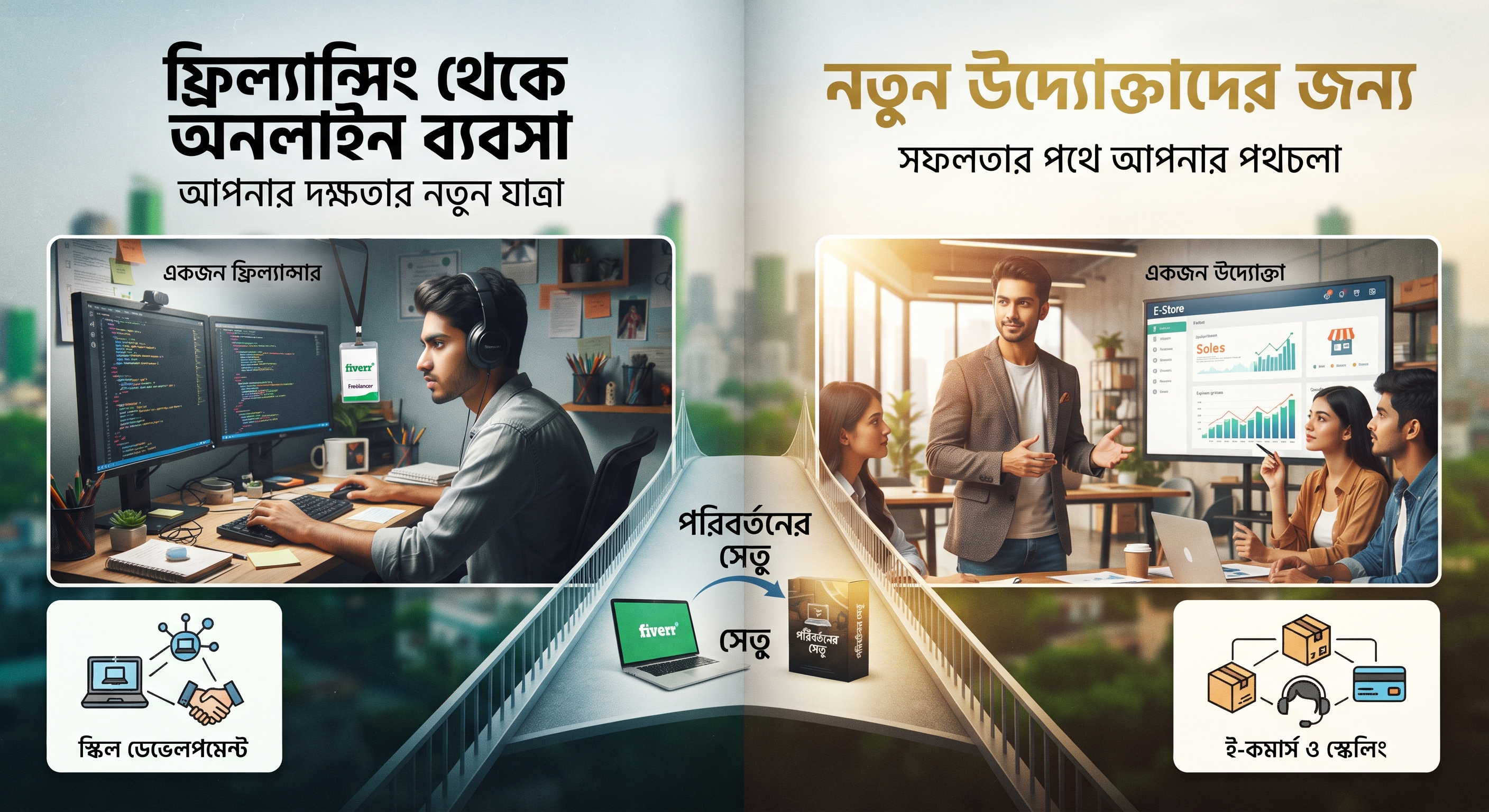 ফ্রিল্যান্সিং থেকে অনলাইন ব্যবসা: নতুন উদ্যোক্তাদের জন্য